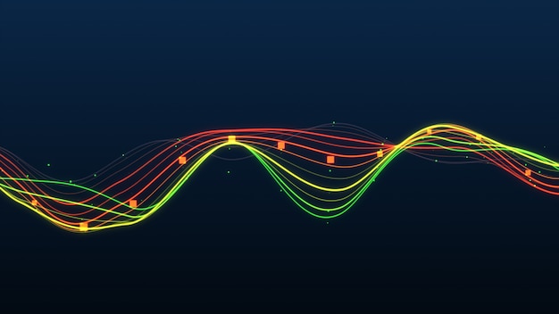 Abstract graph glowing lines statistics.