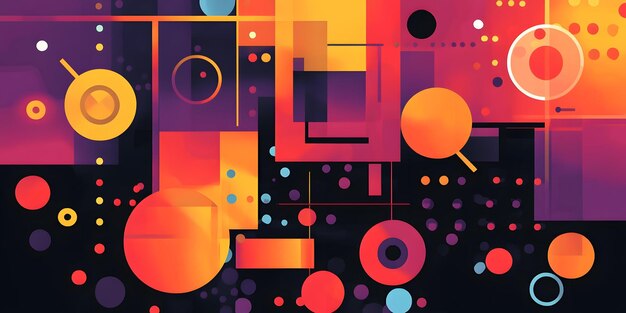 Abstract Graphic Design with Vibrant Geometric Shapes