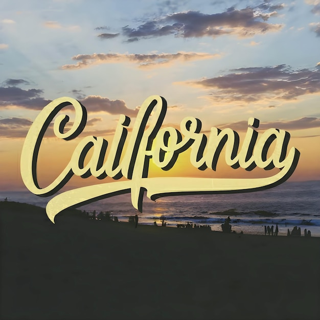 Photo the abstract graphic typography of california lettering