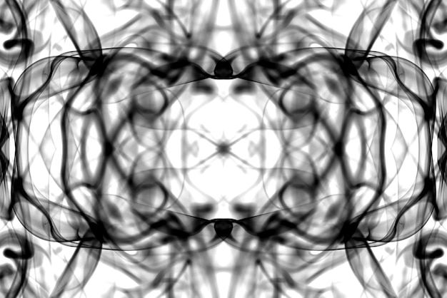 abstract graphics black white fractal reflection symbol, design effect meditation background