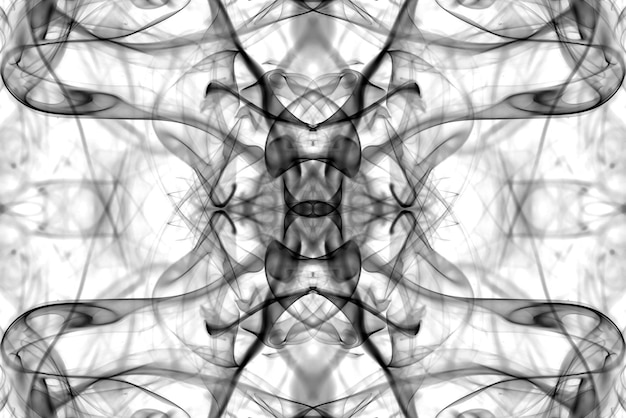 abstract graphics black white fractal reflection symbol, design effect meditation background