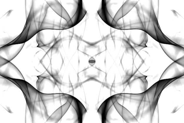 abstract graphics black white fractal reflection symbol, design effect meditation background