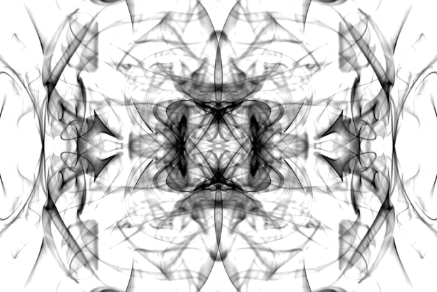 abstract graphics black white fractal reflection symbol, design effect meditation background