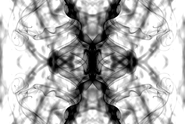 abstract graphics black white fractal reflection symbol, design effect meditation background