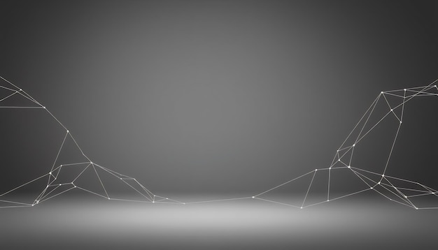 Abstract gray background with thin white lines connected to form a network pattern