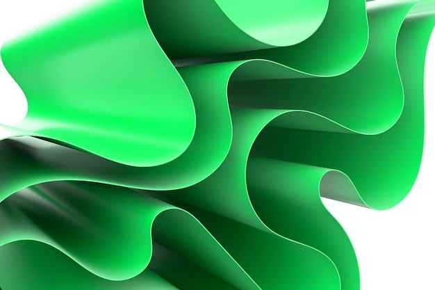 abstract green 3d background with waves