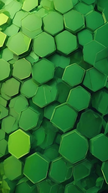 Abstract green background with a pattern of hexagons