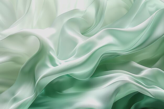 Abstract green background with wavy shapes and fluid lines With organic shapes in light green