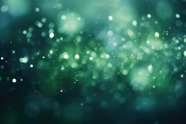 Abstract green bright light glittering bokeh blur background Generative AI