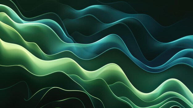 Photo abstract green color wave effect express and emphasize energetic signal aig51