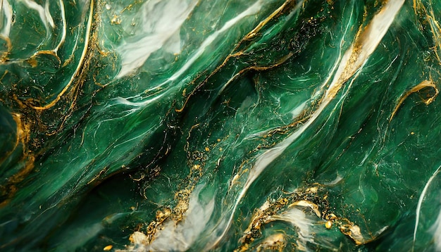 Abstract green and gold marble wallpaper