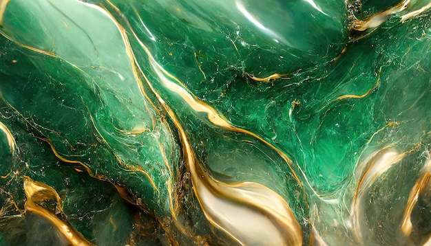 Abstract green and gold marble wallpaper