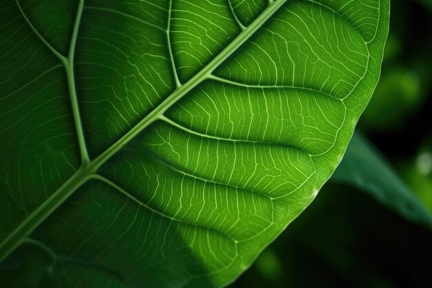 Abstract green leaf texture nature background tropical leaf photorealistic cinematic lighting Generative AI