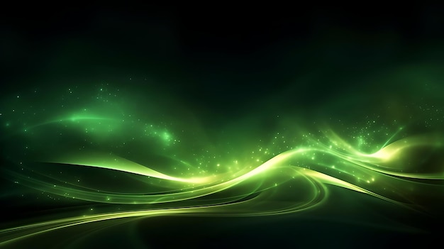 Abstract green luxury wave background with light effect