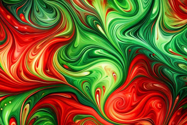 Photo abstract green and red liquid background design