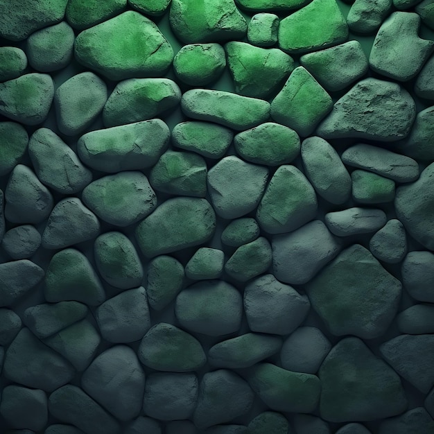 Abstract green stone wall texture background with space for design AI generated