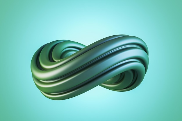 Abstract green swirl on light background Flow liquid lines design 3D Rendering