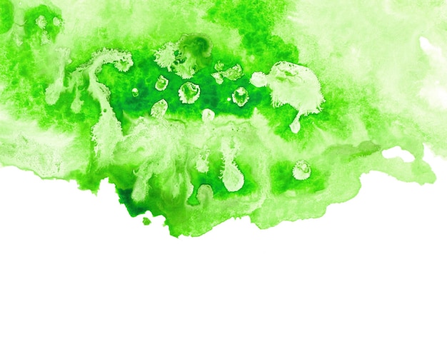 Abstract green watercolor art hand paint on white background