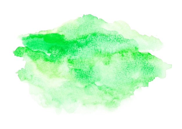 Abstract green watercolor art hand paint on white background