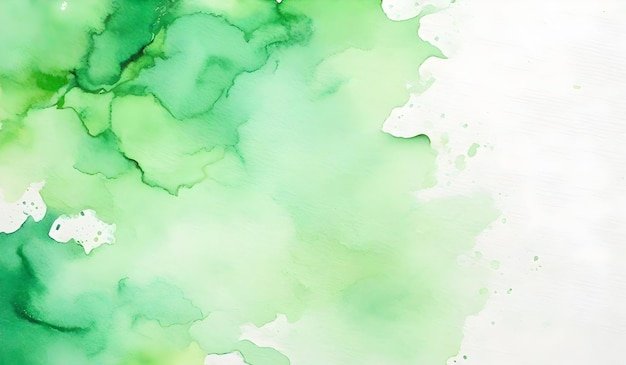 Abstract green watercolor background Watercolor painting on paper Texture paper