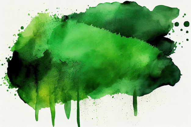 Abstract green watercolor splatter stain texture background design Generative Ai