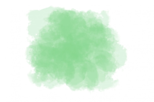 Abstract green watercolor on white