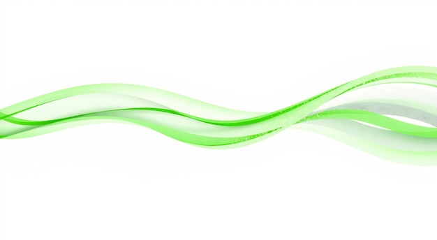 Photo abstract green wave lines with white background