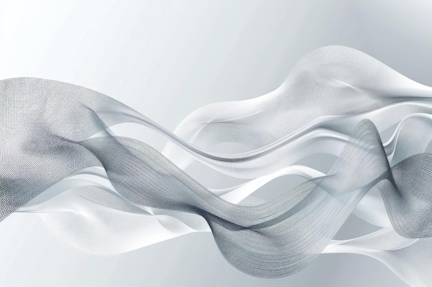 Abstract Grey Background Poster with Dynamic Waves for Technology Illustration