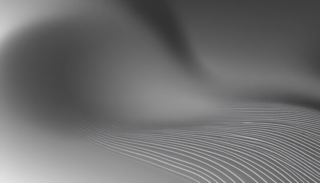 Photo abstract grey background with wavy lines