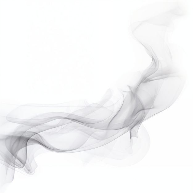 Abstract Grey Smoke Waves On White Background Creating A Dynamic And Fluid Design