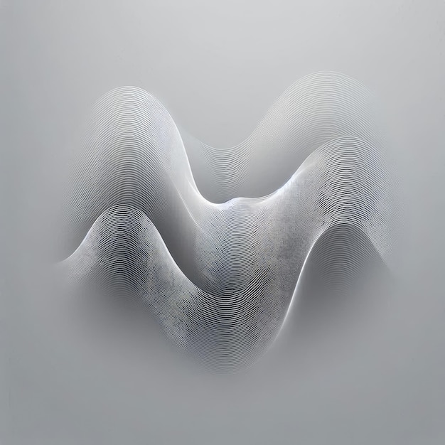 Photo abstract grey wave flow smooth and minimalist design with generative ai