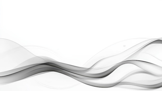 Abstract Grey Waves on White Background