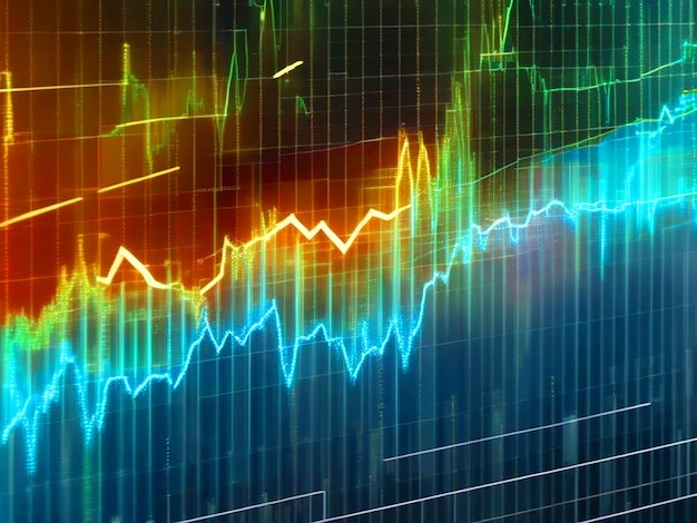 Abstract Growing Financial Graph Chart Motion Background