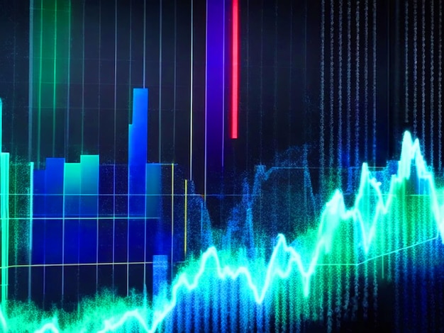 Abstract Growing Financial Graph Chart Motion Background