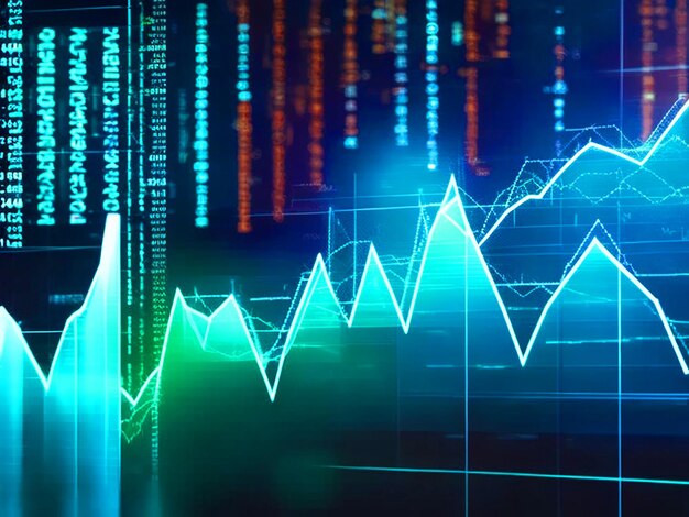 Abstract Growing Financial Graph Chart Motion Background