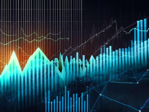 Abstract Growing Financial Graph Chart Motion Background