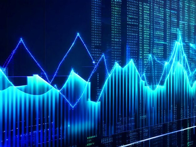 Abstract Growing Financial Graph Chart Motion Background