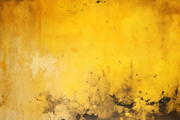 Abstract grunge background with textured old yellow wall generative ai