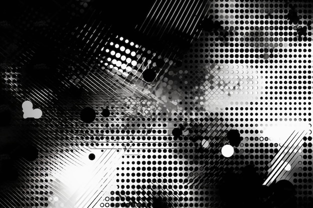 Abstract grunge grid polka dot halftone background pattern Spotted black and white line illustration