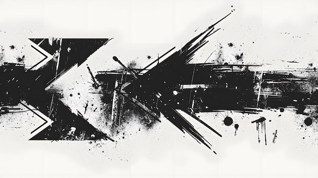 Photo abstract grunge style black arrows with splash effects marker texture on a light background perfect for modern art prints posters and graphic design projects