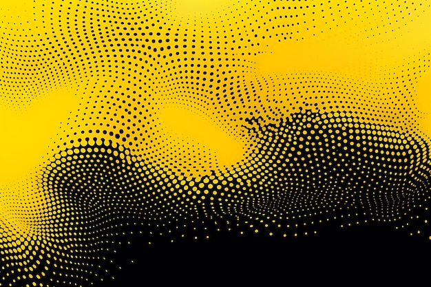 Abstract halftone dots yellow background