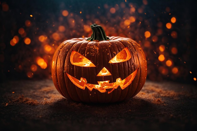 Abstract Halloween jackolantern decoration background ai generative