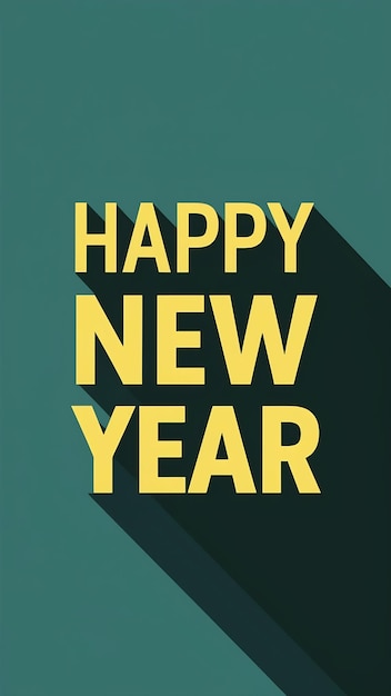 Photo abstract happy new year poster with colored long shadow vector