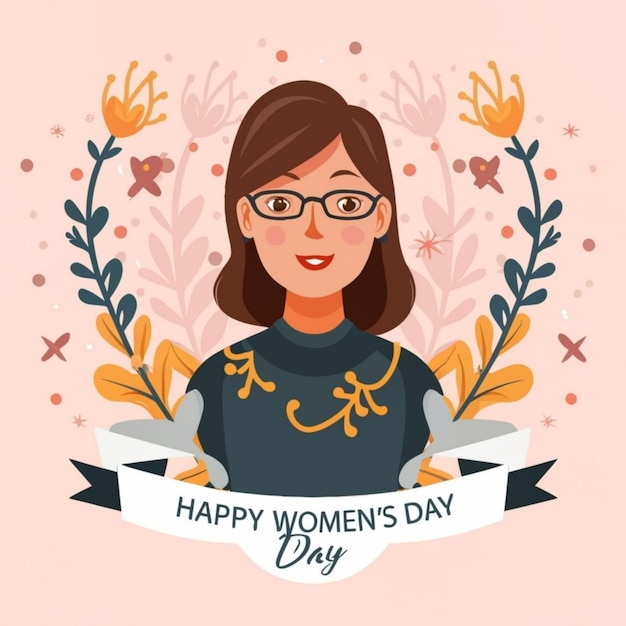 Abstract happy womens day logo happy womens day