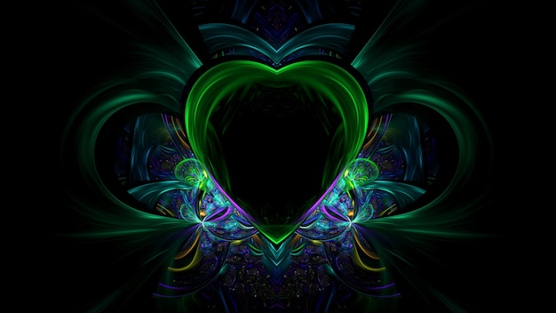 abstract heart artwork over black