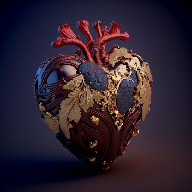 abstract heart highly detailed, generated ai illustration