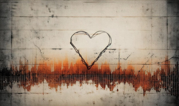 Abstract heartbeat or cardiogram in the form of a line dot and polygon Digital music sound vector