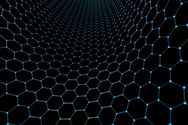 Photo abstract hexagon and spheres background. connection and technology concept.