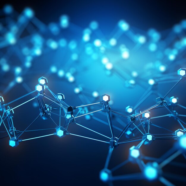 Abstract hexagonal molecular structures in technology