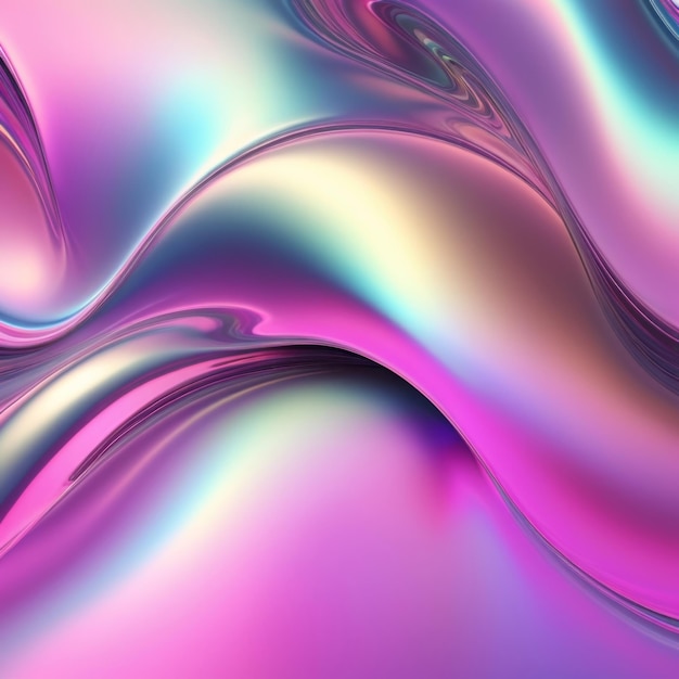 Abstract Holographic Designs Exploring Futuristic Shapes and Colors